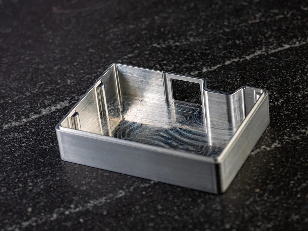 Machined aluminum enclosure for spectrometer instrumentation produced by Metal Essence